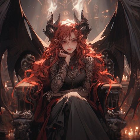 Anime Devil, Demon Girl, Demon Art, Dungeons And Dragons Characters, Character Portraits, Anime Artwork, Dark Fantasy Art, Fantasy Character Design, Character Drawing