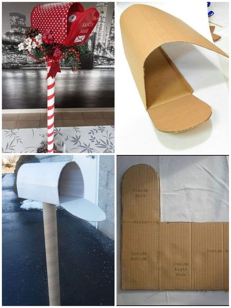 Mailbox Out Of Cardboard, Christmas Decoration Outside, Christmas Decor Outside, Christmas Decorations Outside, Christmas Decorations For Outside, Outside Christmas Decor, Diy Mailbox, Outside Christmas Decorations, Christmas Float Ideas