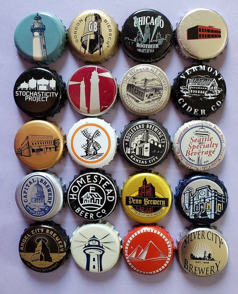 ColorMeCaps on Instagram: “Buildings on Bottle Caps #bottlecaps #crowns #building #structure #beer #ale #soda #breweries #beverages #lighthouse #cityscape #pyramid…” Label Ideas, Cap Art, Beer Cap, Beer Bottle Caps, Beer Bottle Cap, Bottle Cap Art, Design Object, Beer Caps, Silver City