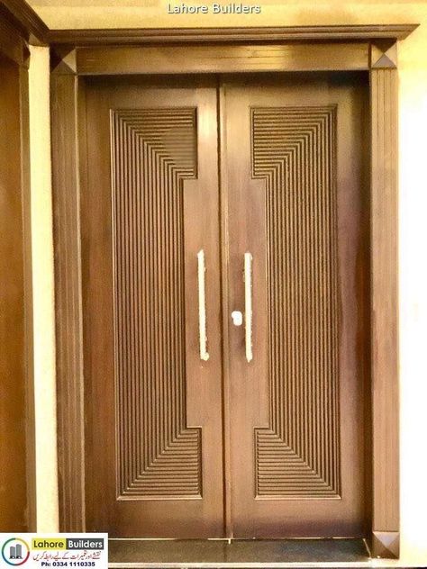 Main Door Jodi Design, Modern Wooden Double Doors Entrance Front Entry, Main Door Designs Indian, Door Design Exterior, Main Entrance Wooden Doors, Main Door Design Photos, Entry Door Designs, Door Design Ideas, House Main Door