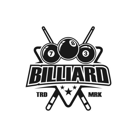 Billiards logo design vector. Sport labels for poolroom. Billiards club logo template. Club Design Ideas, Room Paint Designs, Restaurant Design Inspiration, Cafe Logo Design, Festival Logo, Party Logo, Japanese Logo, Sports Poster, Sports Logo Design