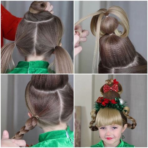 32M views · 183K reactions | Transform your cute little girl into CINDY LOU WHO for this Christmas!🥰 | Transform your cute little girl into CINDY LOU WHO for this Christmas!🥰 | By MetDaan DIY | Facebook Cindy Lou Hair, Cindy Lou Who Hair, Cindy Lou Who Costume, Whoville Hair, Metdaan Diy, Cindy Lou Who, Mode Punk, Wacky Hair Days, Wacky Hair