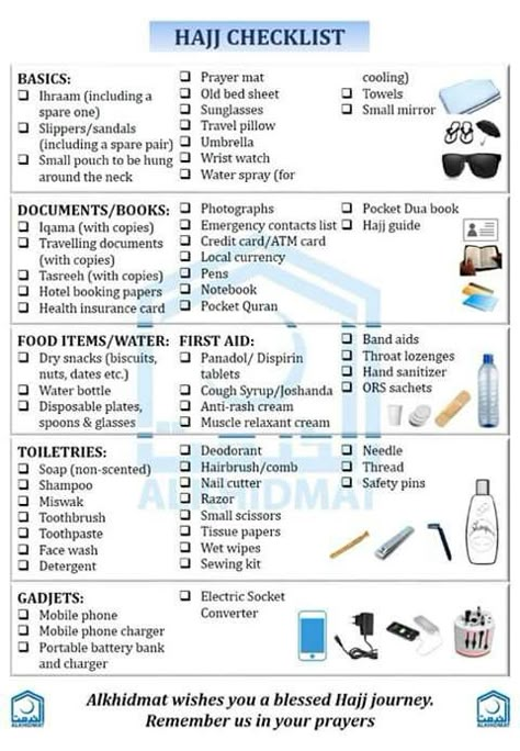 I Hajj Packing Checklist, Things To Pack For Umrah, Hajj Packing List, Umrah Dua List, Umrah Travel Essentials, What To Pack For Umrah, Umrah Packing Checklist, Umrah Essentials Women, Umrah Checklist For Women