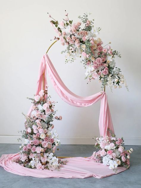 Pink Wedding Archway Wedding Flower Swag Outdoor Wedding - Etsy Australia Archway Wedding, Outdoor Wedding Backdrop, Swag Party, Balloon Arch Frame, Outdoor Wedding Backdrops, Arch Arrangement, Backdrop Floral, Wedding Archway, Valentinstag Party