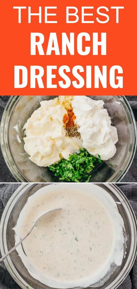 The best keto ranch dressing, whether you are low carb or not. No special ingredients, no buttermilk needed, no blender, no food processor. This is a healthy and easy recipe with sour cream and mayo to make a simple homemade dressing that you can use over salads, chicken, etc. Best Ranch Dressing Recipe, Keto Ranch Dressing, Best Ranch Dressing, Sour Cream Ranch Dressing, Salads Chicken, Keto Ranch, Recipe With Sour Cream, Gluten Free Diet Plan, Ranch Dressing Recipe