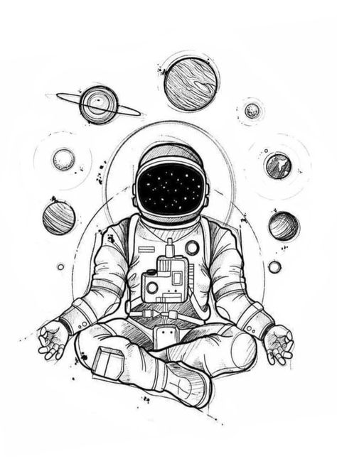 Space Man Tattoo, Man Tattoo, Space Man, Zen Space, Tattoo Idea, Rio De Janeiro, Lotus, Zen