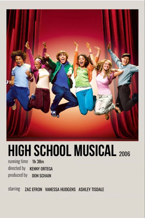 minimal polaroid movie poster for high school musical High School Movies, Hig School, Polaroid Movie Poster, High School Musical 3, High School Music, Iconic Movie Posters, Girly Movies, Film Posters Minimalist, Musical Film