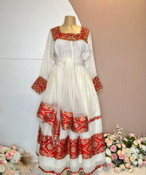 Ethiopian dress Eritrean Chiffon, Ethiopian Clothes, Habesha Kemis Ethiopian Dress, Habesha Clothes, Eritrean Culture, Ethiopian Dresses, Eritrean Clothing, Ethiopian Wedding Dress, Eritrean Dress