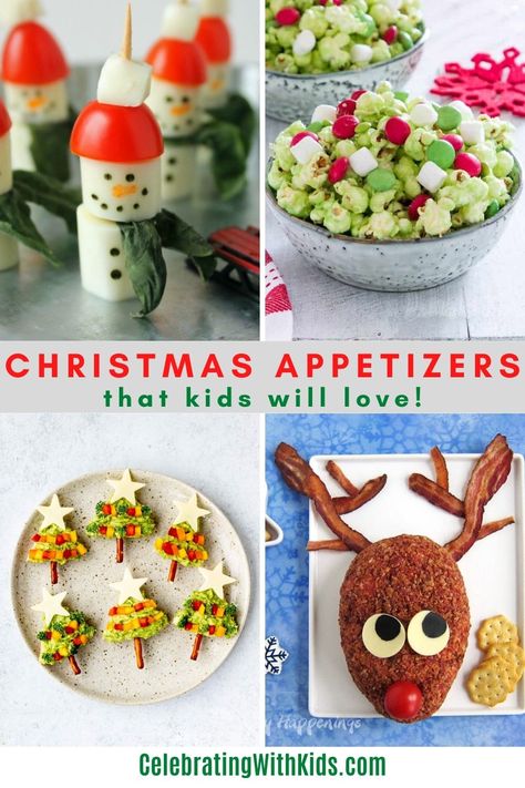 Kids Christmas Sandwiches, Kid Appetizers Christmas, Christmas Kid Food Ideas, Holiday Appetizers For Kids, Christmas Kids Appetizers, Kids Christmas Food Ideas Parties, Christmas Snacks For Toddlers, Girls Christmas Party Food, Kids Christmas Brunch