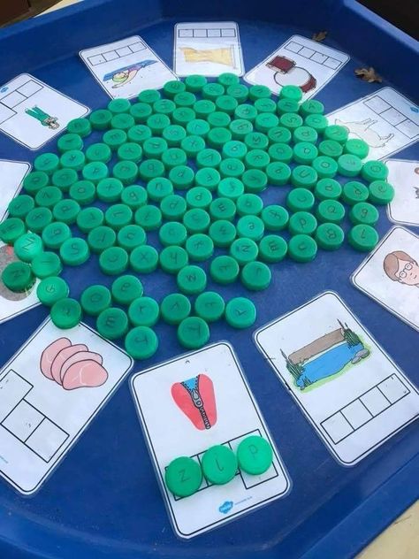 Create a fun phonics activity with our free CVC word cards. Print them out and pop them in a tuff tray with letter counters for a fun and engaging language activity.   #cvcwords #phonics #phonicscards #language #letters #sounds #tufftray #tuffspot #freeprintablesforkids #teachingresources #teach #teacher #twinkl #twinklresources Phonics Spelling Activities, Writing Tuff Tray Ideas, Phonics Continuous Provision Year 1, Phonics Tuff Tray Ideas, Phonics Provision, Phonics Tuff Tray, Phonics Activities Eyfs, Phonic Activities, Phonics Display