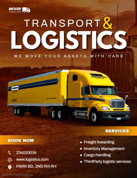 Customized transport and logistics flyer designs can help businesses showcase their unique services and capabilities to potential clients. With tailored designs, companies can communicate their brand message effectively and stand out from the competition, ultimately leading to increased engagement and conversion rates. #transportandlogisticsdesign #flyerdesign #customflyerdesign #marketingmaterials #graphicdesign #promotionalflyer #advertisingdesign #businesspromotion #printdesign Transportation Poster Design, Transport Poster Design, Logistics Flyer Design, Logistics Poster, Logistics Design Creative, Logistics Design, Transport Logistics, Promo Flyer, Brand Message