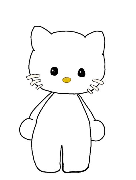 Paper Dolls DIY: Free Printable Templates for Creative Play Paper Animals Template, Paper Duck Hello Kitty, Paper Kitty, Paper Hello Kitty, Cherry Craft, Kitty Paper, Hello Kitty Paper, Homemade Squishies, Diy Hello Kitty