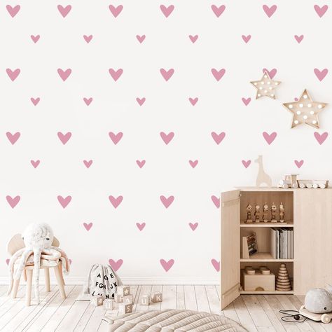 PRICES MAY VARY. 【Perfect for DIY】: Customize your space with these adorable heart stickers from LIYAOLI, ideal for expressing your unique style bedroom or living room decor,really adds more personality to your room. 【QUALITY MATERIAL】: Aesthetic heart wall decal is made of vinyl, no bad smell, easy to use,not to fade,strong waterproof ability,can serve you for a long time, ideal for indoor and bathroom use. 【SIZE PACKAGE CONTENT】: You will receive 6 sheets （total 126 pcs）aesthetic pink heart wa Toddler Girls Room, Ballerina Room, Wall Stickers Nursery, Heart Nursery, Heart Wall Decal, Heart Wall Stickers, Girls Room Wall Decor, Hippie Room Decor, Hippy Room