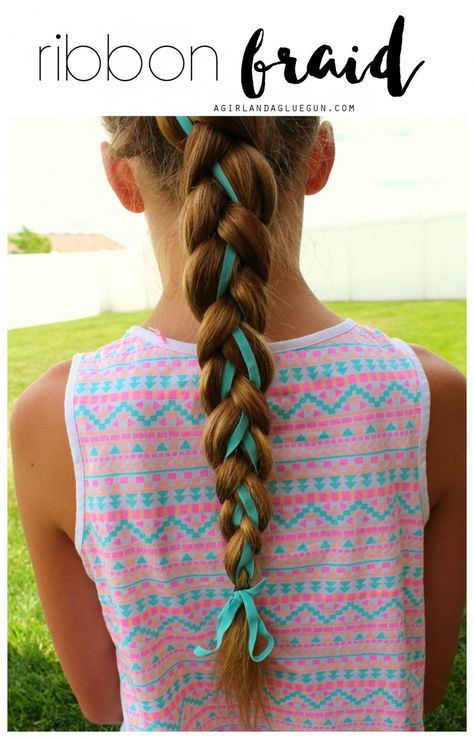 Braiding Ribbons Into Hair, Ribbon In Braided Hair, Braid With Ribbon Hairstyles, How To Braid With Ribbon In Hair, Braiding Ribbon Into Hair, How To Braid Ribbon Into Hair, Braids With Ribbons In Them, Hairstyles Ribbon, Braid With Ribbon