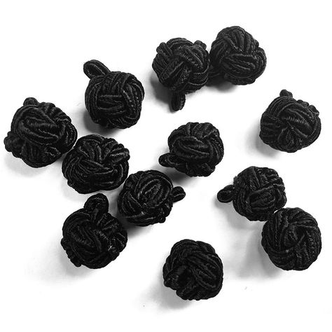 PRICES MAY VARY. Chinese Black knots, Vintage fabric ball buttons Size: Approx. 1/2" (12mm) ball Color: Black Quantity: 12 pcs Perfect for coats, jackets, seasonal craft projects, fashion accessories, home décor accent, party décor and gift wrap Fabric Balls, Wrap Carrier, Iron On Applique, Seasonal Crafts, Crystal Ab, Appliqué Patch, Vintage Buttons, Sewing Stores, Vintage Fabric