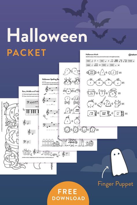 Ready for some spooky music fun? Download the free Halloween Piano Packet with a fun coloring page, piano worksheet, and more! Halloween Piano Games, Halloween Music Worksheets, Halloween Piano, Halloween Packet, Halloween Music Activities, Piano Worksheets, Free Music Worksheets, Spooky Music, Piano Games