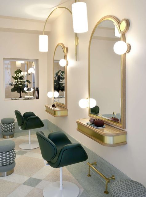 Pause luxueuse : des salons 5 étoiles pour se faire une beauté capillaire Interior Design India, Hair Salon Interior Design, Salon Interior Design Ideas, Nail Salon Interior Design, Beauty Salon Interior Design, Hair Salon Design, Hair Salon Interior, Interior Design Pictures, Salon Suites Decor