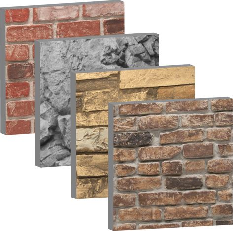 Faux Brick Exterior Stone Veneer, Faux Brick Skirting, St Louis Brick, Diy Stone Veneer, Faux Stone Sheets, Faux Stone Wall Panels, Stone Veneer Wall, Stone Veneer Panels, Faux Stone Walls