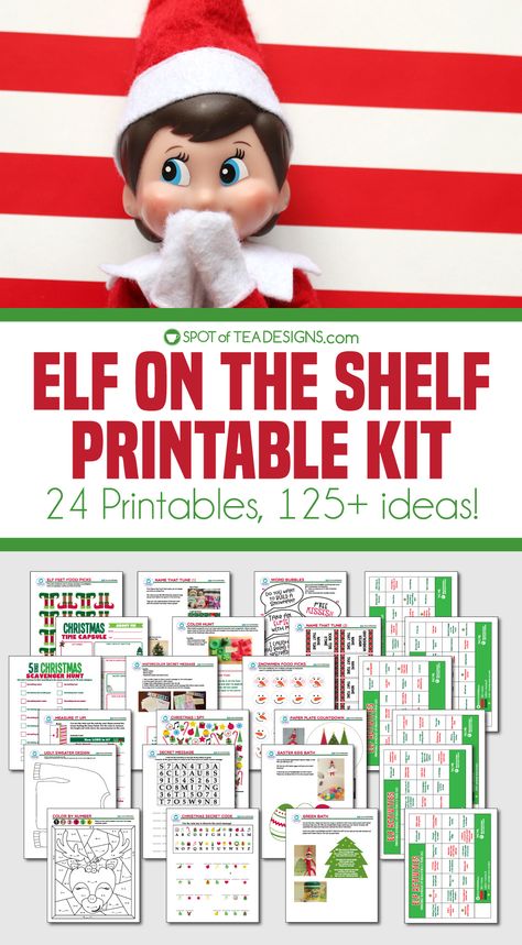 Elf On The Shelf Printable Kit, Magic Elf Dust Free Printable, Elf On The Shelf Printable Ideas, Elf On The Shelf Ideas Free Printables, Printable Elf On The Shelf Ideas, Elf On The Shelf Activity Ideas, Elf Yoga Free Printable, Elf On The Shelf Diy Kits, Elf On The Shelf Cheat Sheet