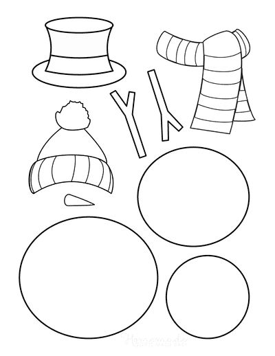 Snowman Arms Template, Snowmen Coloring Pages Free Printable, Snowman Templates Free Printable, Printable Snowman Template, Snowman Crafts Diy For Kids, Snowman Printables Free Templates, Snowman Template Free Printable, Snow Man Craft, Build Snowman