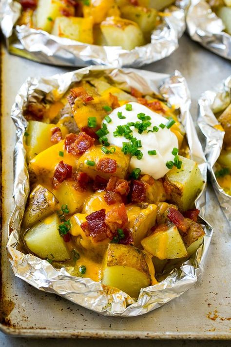 Grilled Potatoes With Cheese, Potatoes Foil Packet For The Grill, Bbq Foil Packets For The Grill, Ranch Butter, Grilled Potatoes In Foil, Potatoes Ideas, Foil Potatoes On Grill, Foil Potatoes, Foil Meals