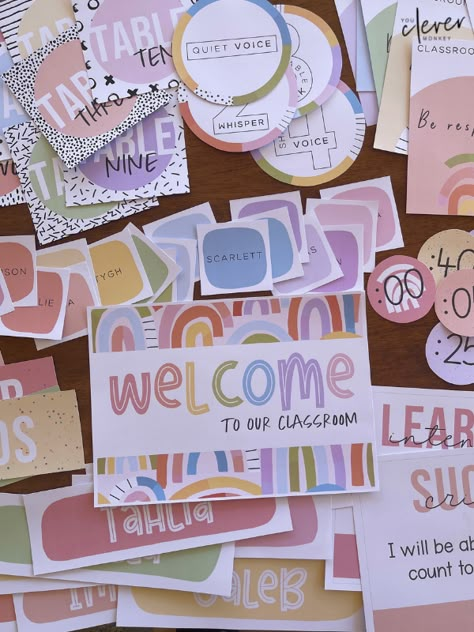 Rainbow Artwork, Rainbow Classroom Decor, Black And White Patterns, Infant Classroom, Rainbow Classroom, Student Birthdays, Classroom Decor Bundle, Birthday Display, Classroom Birthday