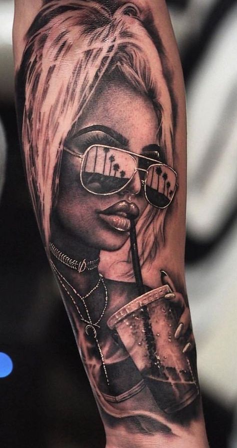 Pin Tattoo, Art Chicano, Chicanas Tattoo, Chicano Tattoos Sleeve, Pin Up Girl Tattoo, Skull Girl Tattoo, Black And Grey Tattoo, Girl Face Tattoo, Gangsta Tattoos