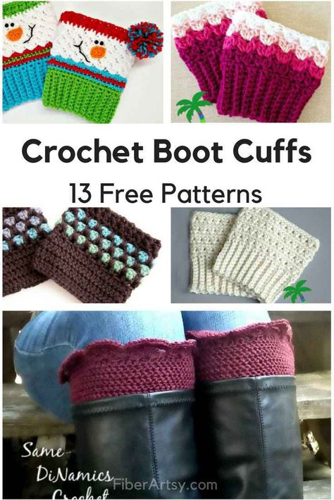 13 Free Boot Cuff Patterns for Crochet. Boot Cuffs aka Leg Warmers are THE boot accessory! We have many crochet patterns for hats, scarves, gloves and more for crochet and knitting #crochet #crochetpattern #freecrochetpatterns #knitting Knit Boot Cuffs Pattern, Crochet Boot Cuffs Free Pattern, Crochet Boot Cuff Pattern, Crochet Boot Cuff, Boot Cuff Pattern, Crochet Boot Cuffs, Knitted Boot Cuffs, Crochet Leg Warmers, Boot Cuff