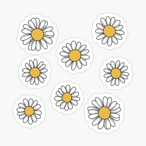 Get my art printed on awesome products. Support me at Redbubble #RBandME: https://www.redbubble.com/i/sticker/Daisy-Flower-Sticker-Pack-by-jamiemaher15/48233315.EJUG5?asc=u Daisy Flower Sticker, Stickers Cool, Homemade Stickers, Seni 2d, Cute Laptop Stickers, Stickers Kawaii, Iphone Case Stickers, Tumblr Stickers, Bullet Journal Stickers