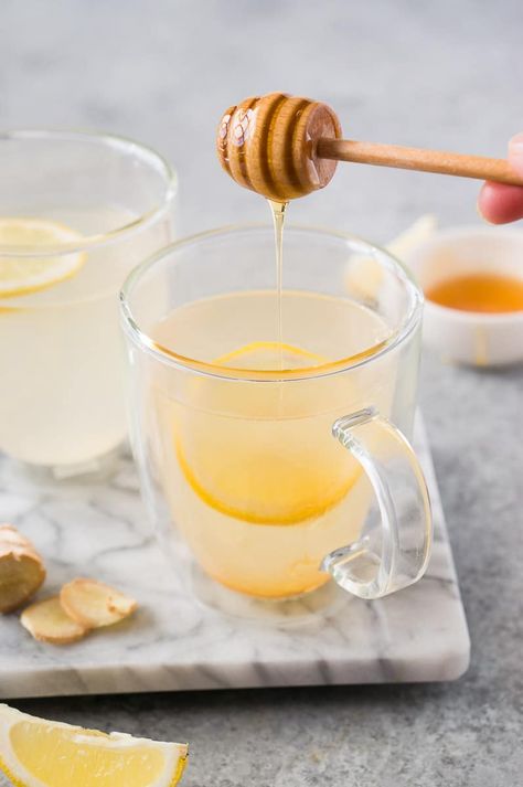 Honey Tea Recipe, Honey Lemon Tea, Ginger Lemon Tea, Delicious Drink Recipes, Honey Tea, Healthy Drinks Recipes, Lemon Tea, Ginger Tea, Honey Lemon