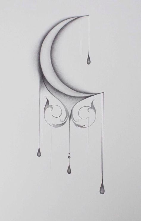 Moon A Moon Tattoo, Tattoo Thigh, Moon Tattoo Designs, Cat Tattoos, Kraf Diy, Cool Pencil Drawings, Art Sketches Pencil, Tiny Tattoo, Moon Drawing