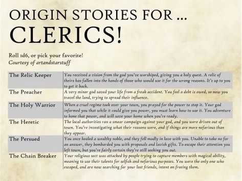 Dnd Origin Stories, Cleric Backstory, Dnd Cleric, Story Help, Dnd Stories, D D Character Ideas, Dungeon Master's Guide, Dnd Ideas, Dnd Stuff