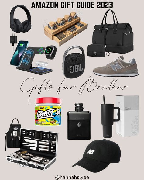 Make your brother's day extra special with our curated list of Amazon gift ideas, perfect for every kind of bond. Whether he's a gamer, a foodie, or a fashionista, we've got the perfect presents to keep him smiling. Gift Ideas For My Brother, What To Get Brother For Birthday, Older Brother Gifts, Gift Basket For Brother, Christmas Present Ideas For Brother, Gift For Older Brother, Brother Christmas Gift Ideas, Christmas Gift Ideas For Brother, Birthday Gift Ideas For Brother