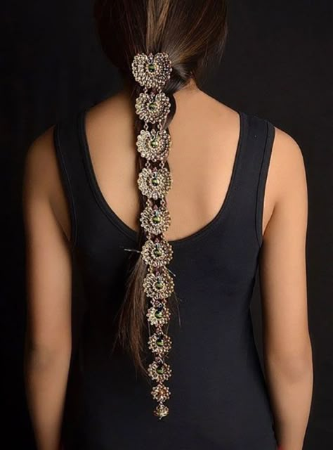 Braid Accessories, Silver Jewellery Indian, Desi Wedding, Fancy Jewellery, Indian Hairstyles, Hair Accessories For Women, Accessories Jewelry, Hair Accessory, Medium Length Hair Styles