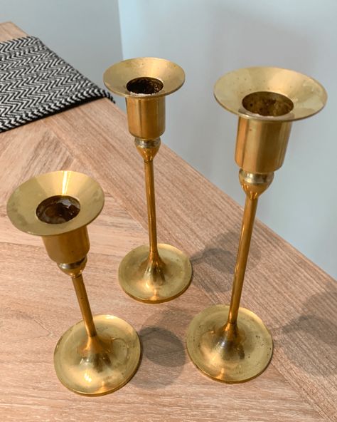 Decorating With Candlesticks, Candle Stick Decor Ideas, Painted Candle Stick Holders, Repurposed Candle Sticks, Upcycled Candlesticks, Candlestick Makeover, Candle Holder Makeover, Thrift Store Lamp Makeover, Copper Candlesticks