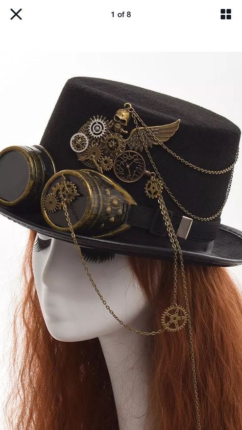 Steampunk Head Accessories, Stream Punk Fashion, Japanese Steampunk Fashion, Steampunk Outfit Aesthetic, Steampunk Fashion Drawing, Clockpunk Aesthetic Outfit, Steampunk Pirate Aesthetic, Steampunk Conductor, Clockpunk Fashion