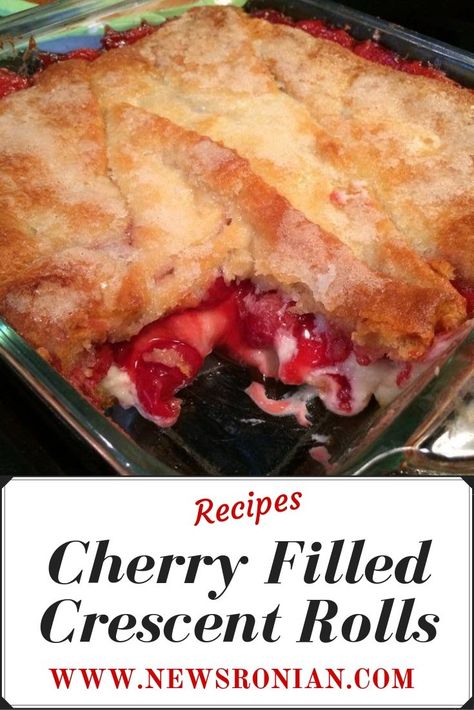 Cheese Cake Brownies, Crescent Desserts, Filled Crescent Rolls, Crescent Roll Recipes Dessert, Crescent Roll Dessert, Cake Brownies, Crescent Recipes, Cherry Desserts, Crescent Roll Recipes