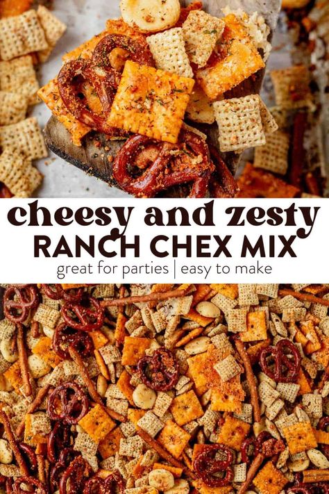 Cheesy Ranch Chex Mix, Chex Mix Crock Pot, Chez Mix, Ranch Chex Mix Recipes, Savory Chex Mix Recipes, Savory Chex Mix, Ranch Chex, Homemade Chex Mix Recipe, Ranch Chex Mix