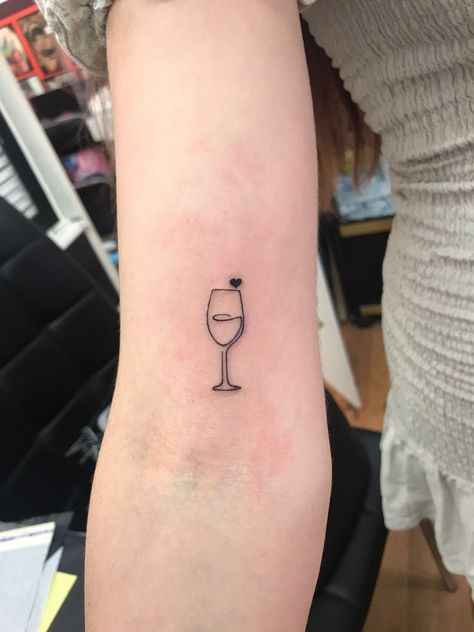 Bff Wine Glasses, Prosecco Tattoo Small, Wine Glass Tattoo Friends, Wine Tattoos For Women, Coffee And Wine Tattoo, Wine Tattoo Best Friend, Tiny Wine Glass Tattoo, Wine Glass Tattoo Small, Cocktail Tattoo Small