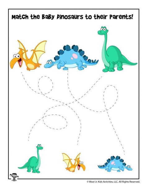 Dinosaur Activity Worksheets for Kids | Woo! Jr. Kids Activities Tracing Dinosaurs, Dinosaur Tracing, Dinosaur Worksheets, Dinosaur Theme Preschool, Dinosaur Activities Preschool, Dinosaur Projects, Worksheet Preschool, Dinosaurs Preschool, Printable Kindergarten