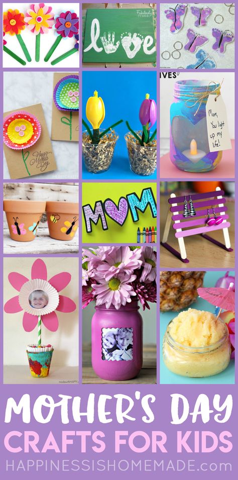 These Easy Mother's Day Crafts for Kids make fantastic homemade Mother's Day gift ideas! Kid-made DIY Mother's Day gifts are the best! Make these cute Mother's Day kids crafts to celebrate your favorite Mom! via @hiHomemadeBlog Mother's Day Crafts For Kids, Easy Mother's Day Crafts, Diy Mother's Day Crafts, Cute Mothers Day Gifts, Mother's Day Activities, Homemade Mothers Day Gifts, Diy Gifts For Mom, Mother's Day Crafts, Diy Gifts For Kids