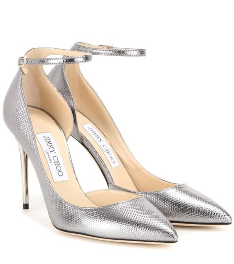 mytheresa.com - Lucy 100 metallic snakeskin pumps - Luxury Fashion for Women / Designer clothing, shoes, bags Jimmy Choo Boots, Black Stiletto Heels, Metallic Pumps, Jimmy Choo Pumps, Heels Silver, Leather Footwear, Jimmy Choo Heels, Silver Pumps, Metallic Shoes