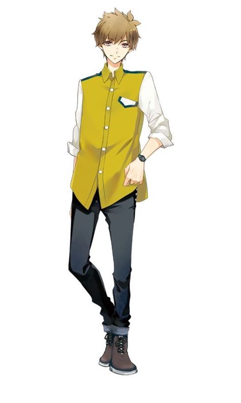 Guy Full Body Pose, Anime Guy Full Body Pose, Anime Outfits Casual, Tsukiuta The Animation, Manga Eyes, Clothing Sketches, Anime Guy, Boy Illustration, Boy Anime