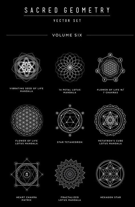 Sacred Geometry Vector, Symbols And Their Meanings, Tato Naga, Sanskrit Tattoo, Sacred Geometry Patterns, Sacred Geometry Tattoo, Sacred Geometry Symbols, Muster Tattoos, Geometry Tattoo