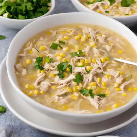 Sweetcorn Chicken Soup, Sweetcorn Soup Recipes, Sweetcorn Soup, Chicken And Sweetcorn Soup, Homemade Chicken Soup, Chicken Soup Recipe, Healthy Version, American Recipes, Feeling Under The Weather