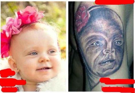 E.T. baby: | 38 People Who Will Make You Feel Better About Your Life Choices Tattoos Gone Wrong, Horrible Tattoos, Terrible Tattoos, Worst Tattoos, American Funny Videos, Indian Funny, Tattoo Fails, Bad Tattoos, Horror Tattoo