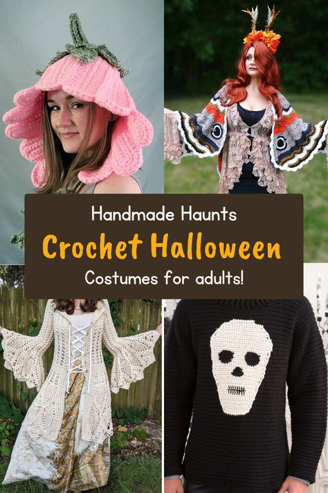 DIY Crochet Costumes: Adult Halloween Edition - Why buy when you can DIY? Discover stunning crochet Halloween costumes for adults and get your hands on the best Halloween costume patterns for a personalized touch. Crafty Halloween Costumes, Halloween Costumes Crochet, Crochet Halloween Costumes, Cupcake Halloween Costumes, Crochet Halloween Patterns Free, Crochet Halloween Costume, Halloween Costumes For Adults, Halloween Costume Patterns, Fashion Costume Halloween