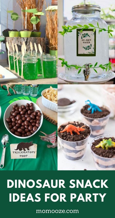 Dinosaur Themed Food, Dino Party Food, Dinosaur Snacks, Party Snack Ideas, Dinosaur Birthday Party Food, Dinosaur Party Food, Dinosaur Food, Theme Snack, Jurassic Park Party