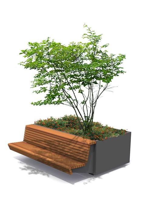 Bench Landscaping Ideas, Garden Benches Ideas, Outdoor Bench With Storage, Planter Seating, Bench Design Outdoor, Garden Bench Design, Outdoor Bench Design, Bench Planter, Urban Spaces Design