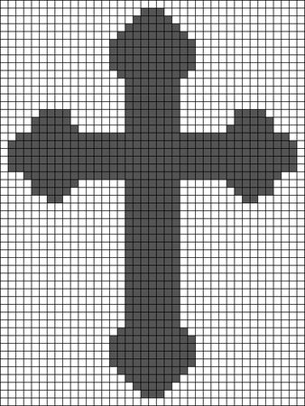 Cross Alpha Pattern, Grunge Pixel Art, Easy Alpha Patterns, Crochet Grid Patterns Free, Crochet Grid Patterns, Graphic Crochet, Birthday Card Making, God Cross, Pixel Grid